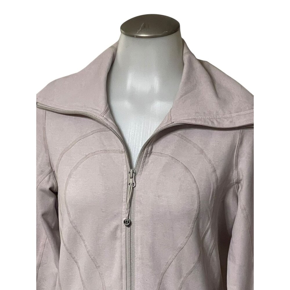 Lululemon Womens Full-Zip Jacket Size 6 Light  Grayish beige color. With Thumbho - Picture 14 of 16